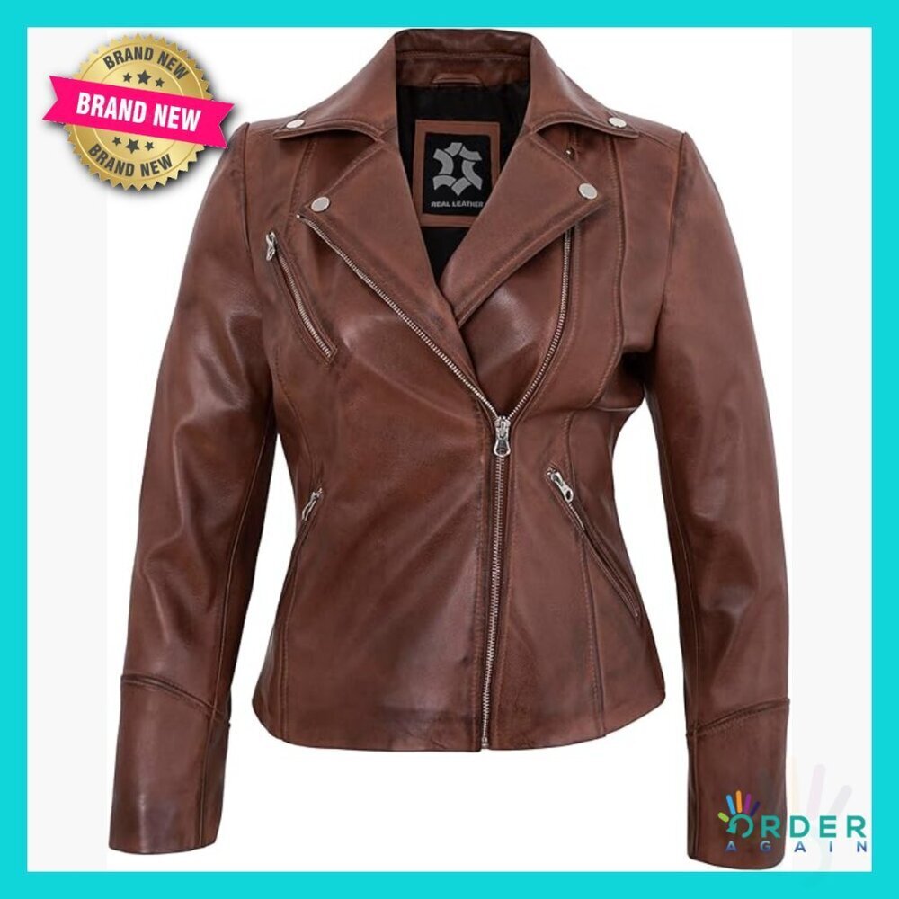Asymmetrical Lambskin Leather Jacket Biker Style Motorcycle Chic Classic